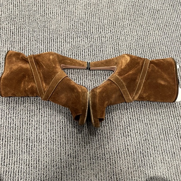 Prada open toe suede platform boots - Picture 2 of 8